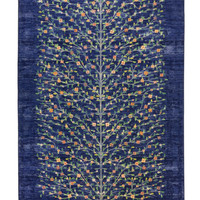 فرش ماشینی طرح شکوفه کد ۶۰۰۱۰۲ رنگ سورمه ای
